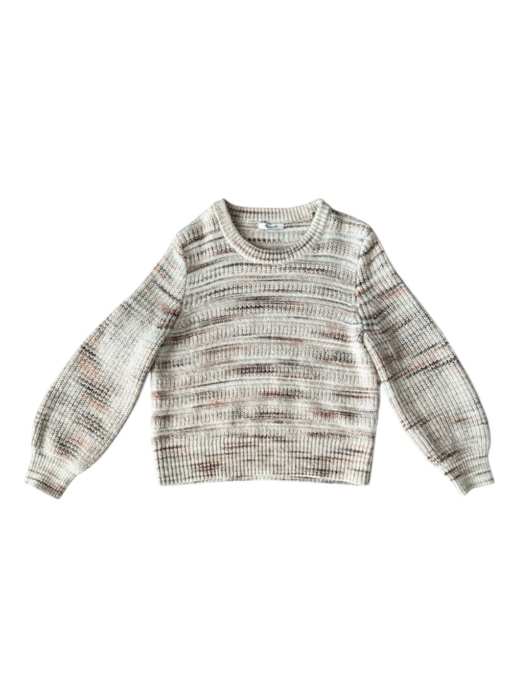 Madewell Space Dyed Canton Pullover Sweater Medium Cream Tan Neutral Cozy Cotton